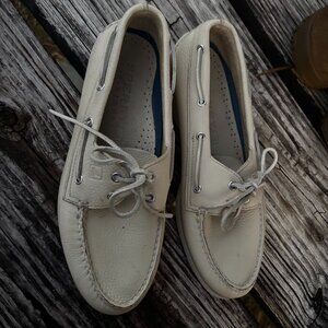 Sperry Men's Leather Boat Shoes Size 11 Beige Casual Summer